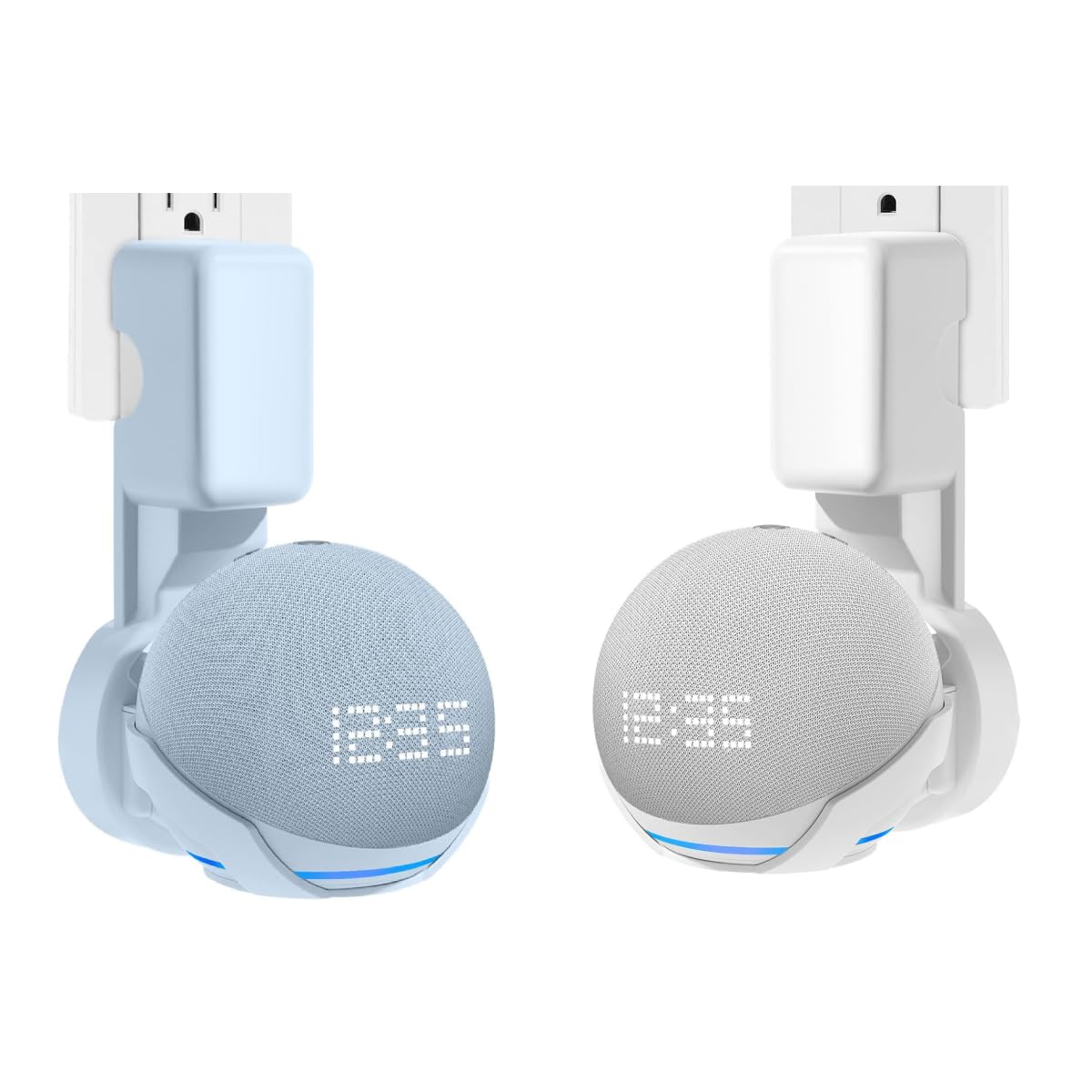 ZORBES® 2PCS Echo Dot Wall Mount Alexa Stand with Cable Management for 4th/5th Generation - Alexa Holder Accessories (Only Holder)White and Blue ZORBES® 2PCS Echo Dot Wall Mount Alexa Stand with Cable Management for 4th/5th Generation - Alexa Holder Accessories (Only Holder)White and Blue